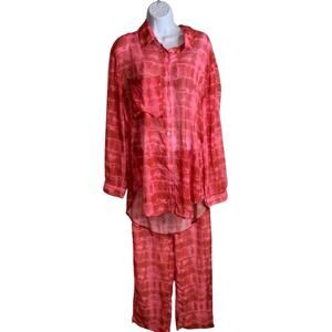 SNDYS x Molly King Two Piece Tie Dye Shirt Pants Lounge Set Size S Oversized